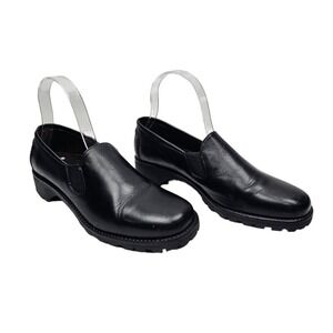Cole Haan Black Leather Women's Clog Loafers Sz 8 B Slip On 01138